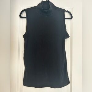 LOFT Black Mock Neck Sleeveless Tank Top